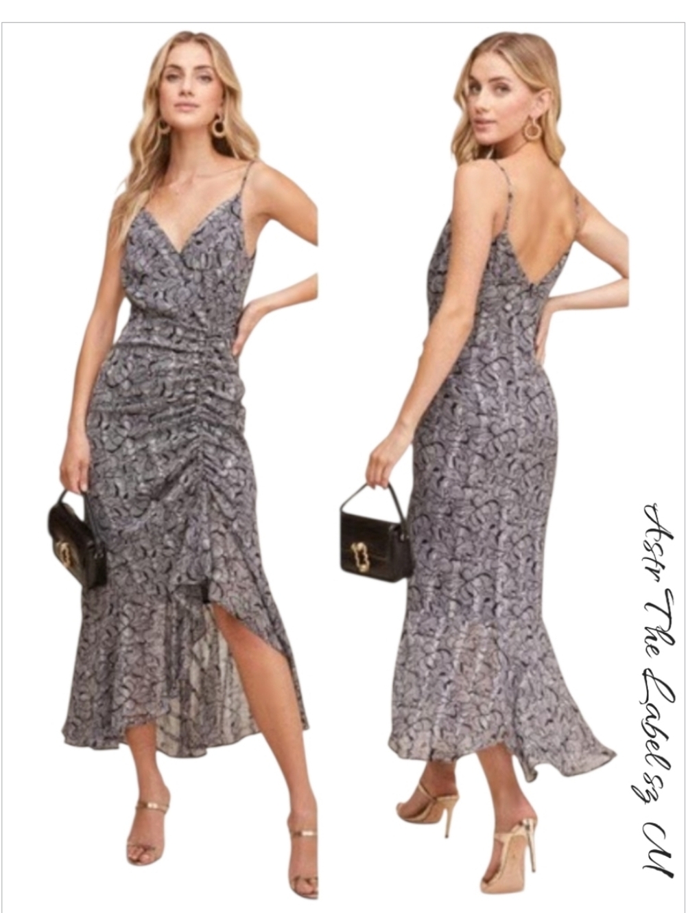 Astr The Label Summer Floral Chiffon Midi Dress sz M